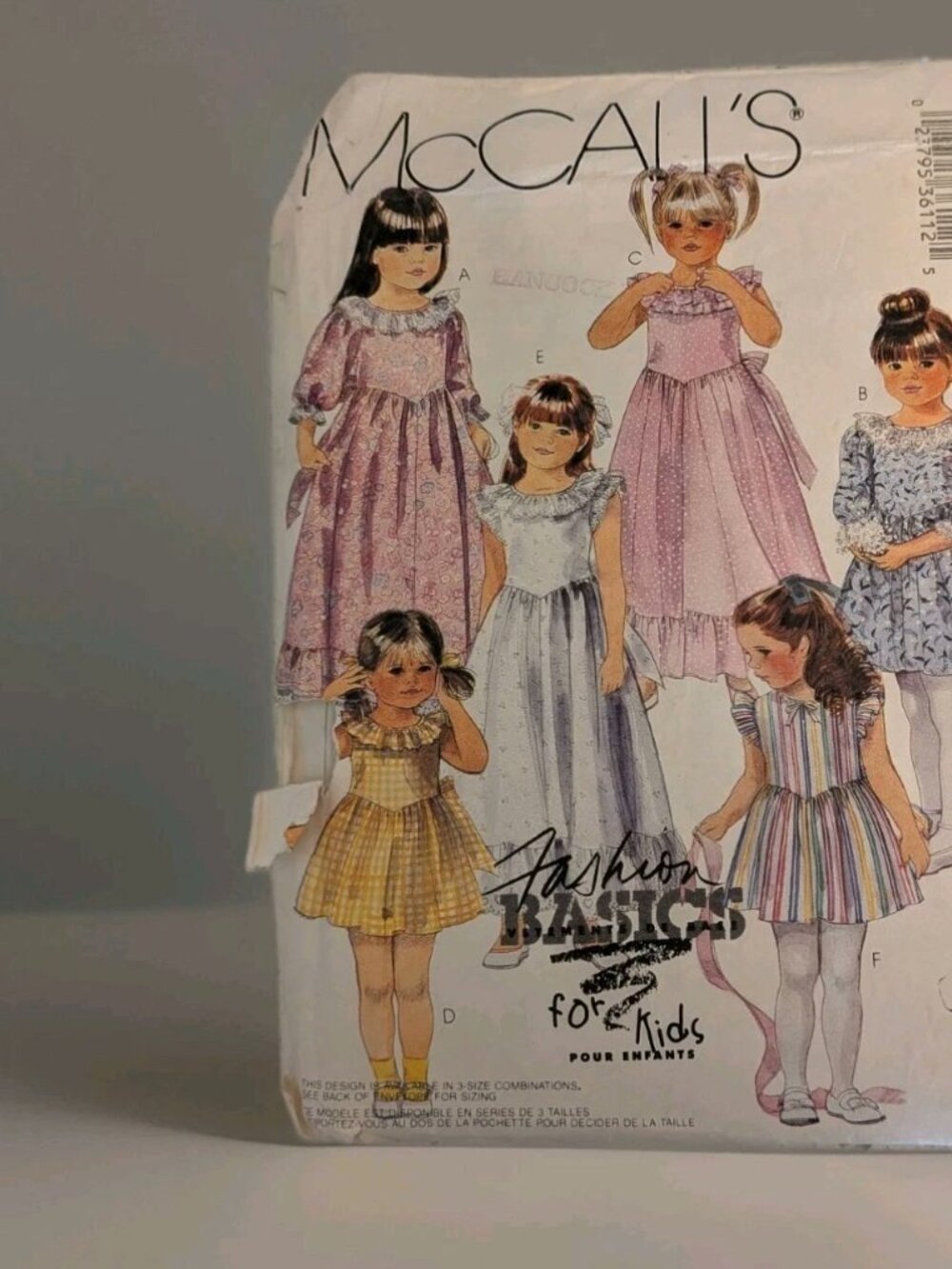 Vintage 80s McCall's Pattern 3611: Girls Fancy Dresses 4,5,6
